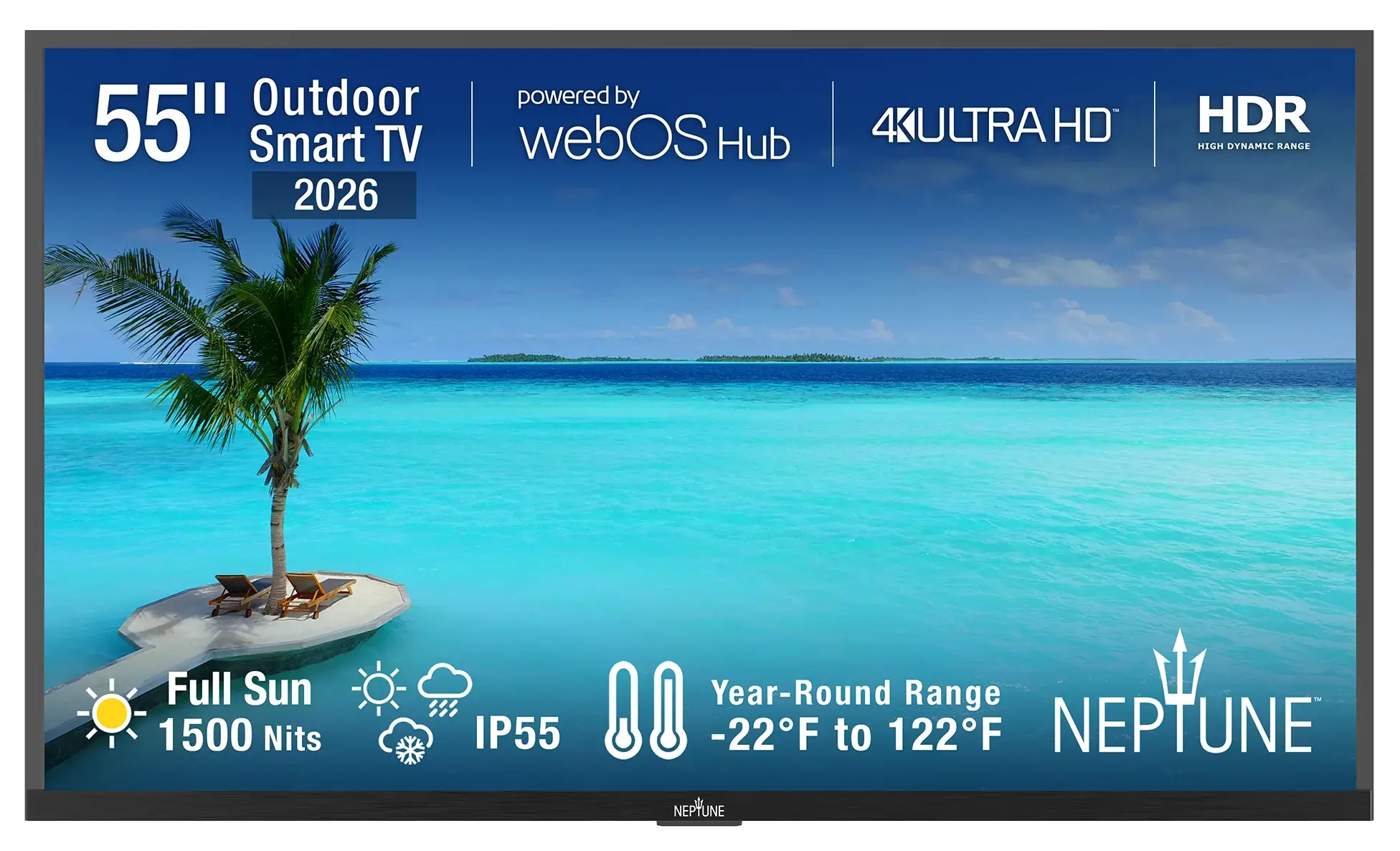 55-inch Neptune Full Sun Outdoor TV