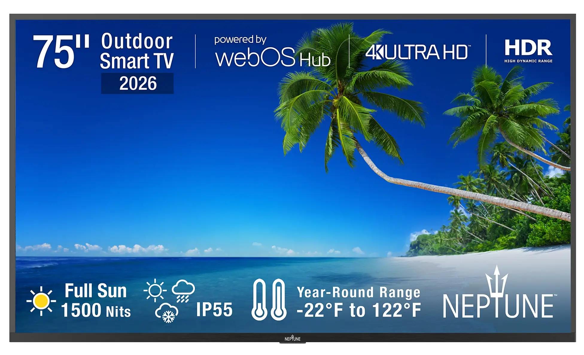 75-inch Neptune Full Sun Outdoor TV